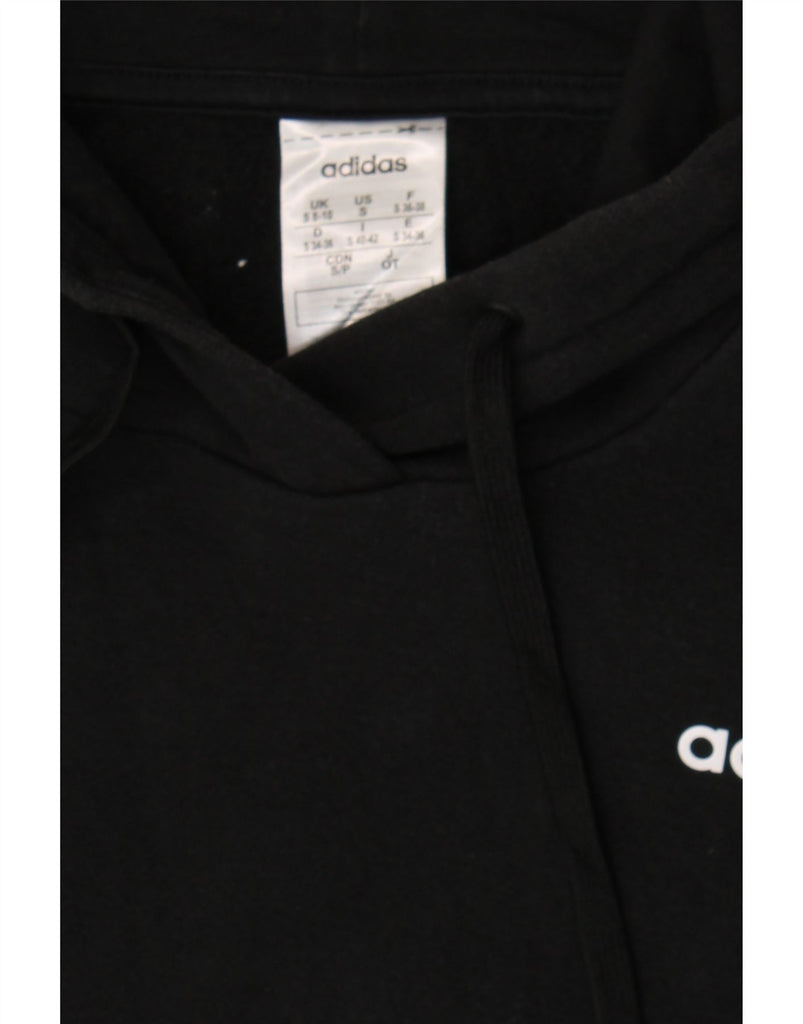 ADIDAS Womens Oversized Hoodie Jumper UK 8/10 Small Black Cotton Vintage Adidas and Second-Hand Adidas from Messina Hembry 