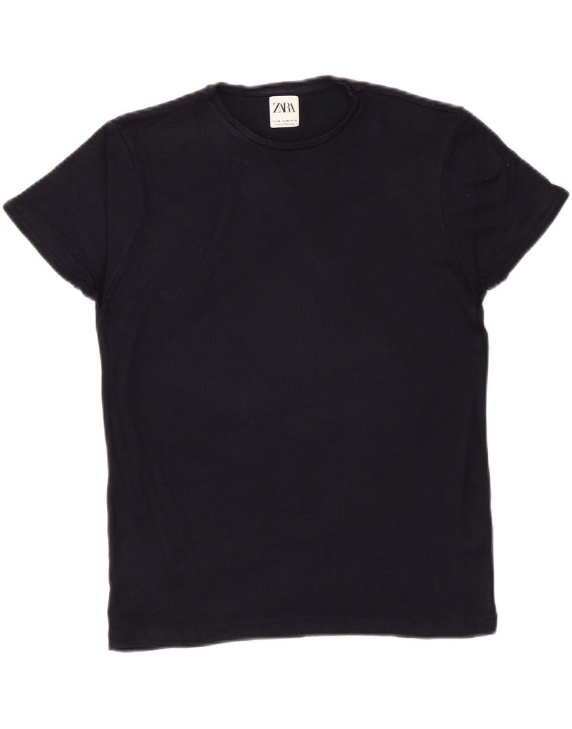 ZARA Womens T-Shirt Top UK 14 Medium Black Viscose Vintage Zara and Second-Hand Zara from Messina Hembry 