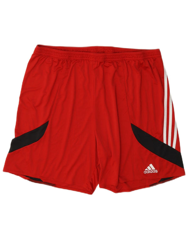 Adidas Mens Climalite Sport Shorts 2XL Red Colourblock Polyester