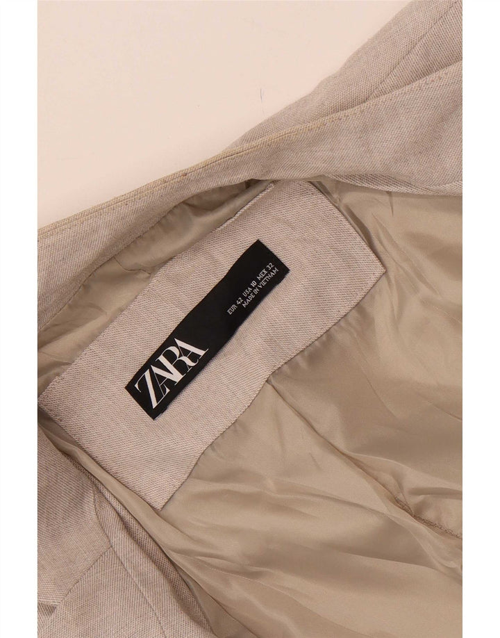 Zara Womens 1 Button Blazer Jacket EU 42 Large Grey