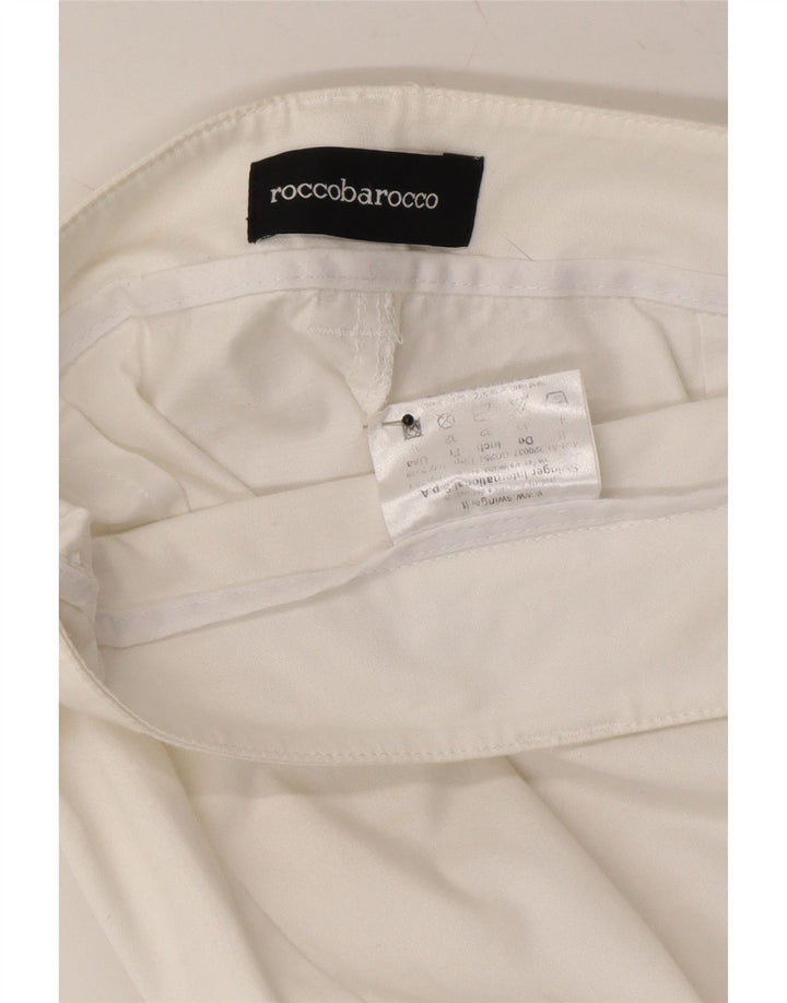 ROCCOBAROCCO Womens 2 Button 2 Piece Suit IT 46 Large W34 L30 White Cotton Vintage Roccobarocco and Second-Hand Roccobarocco from Messina Hembry 