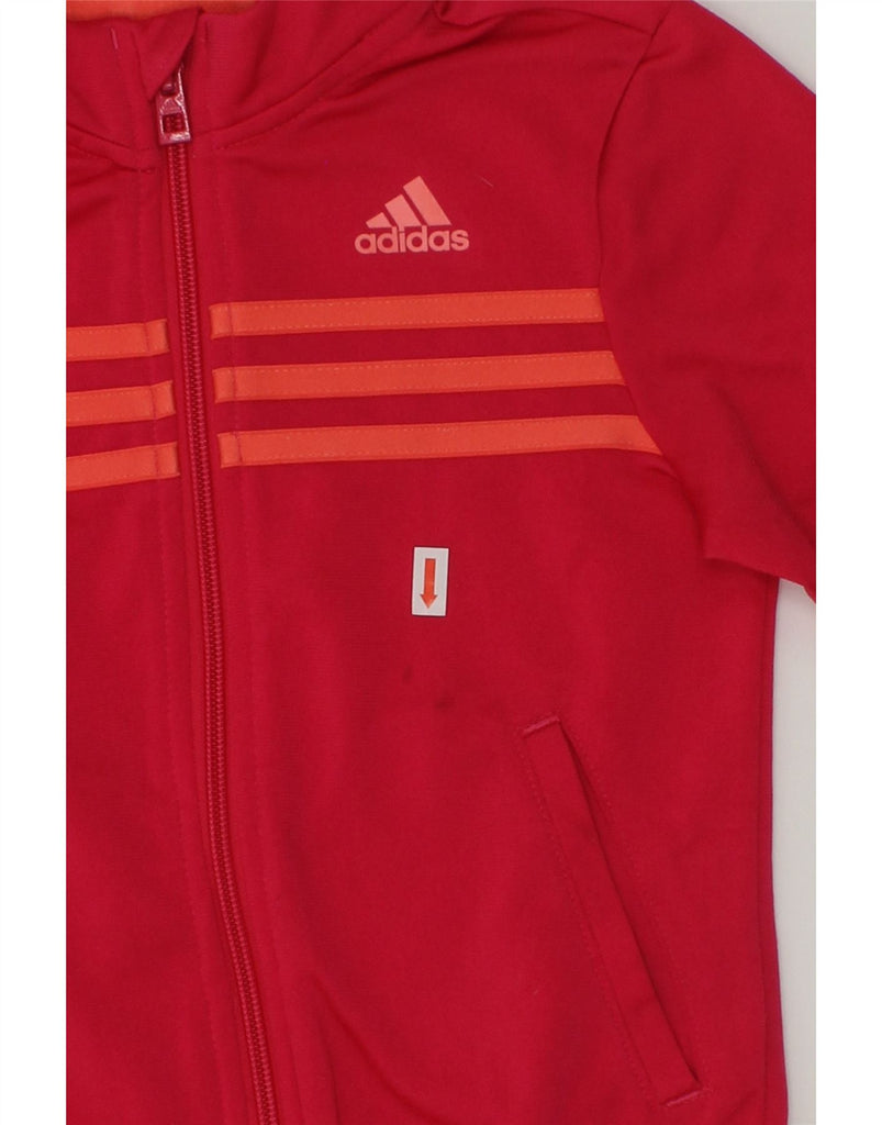 ADIDAS Girls Graphic Tracksuit Top Jacket 5-6 Years Red Polyester | Vintage Adidas | Thrift | Second-Hand Adidas | Used Clothing | Messina Hembry 