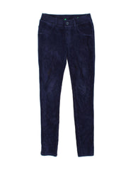 BENETTON Girls Skinny Corduroy Trousers 11-12 Years 2XL W26 L27 Navy Blue