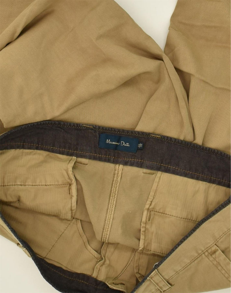 MASSIMO DUTTI Mens Straight Chino Trousers EU 46 XL W36 L28 Beige Cotton | Vintage Massimo Dutti | Thrift | Second-Hand Massimo Dutti | Used Clothing | Messina Hembry 