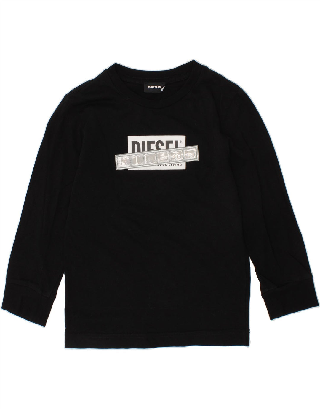 DIESEL Boys Graphic Top Long Sleeve 5-6 Years Small Black Cotton Vintage Diesel and Second-Hand Diesel from Messina Hembry 