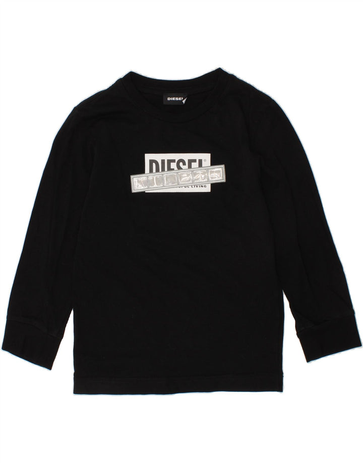DIESEL Boys Graphic Top Long Sleeve 5-6 Years Small Black Cotton Vintage Diesel and Second-Hand Diesel from Messina Hembry 