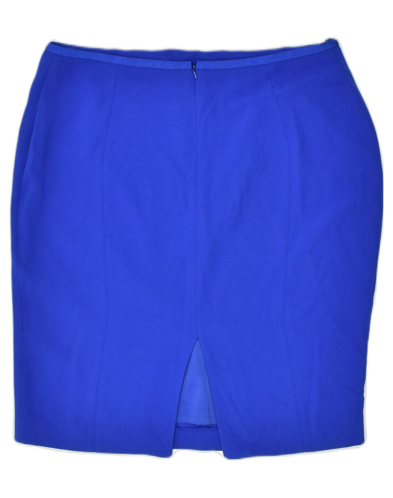 VINTAGE Womens Pencil Skirt UK 16 Large W34 Blue Acetate | Vintage | Thrift | Second-Hand | Used Clothing | Messina Hembry 