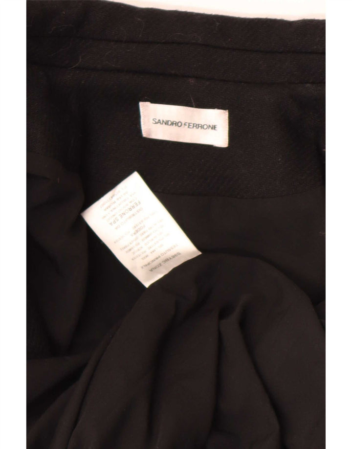 Sandro Ferrone Womens Overcoat UK 12 Medium Black Wool