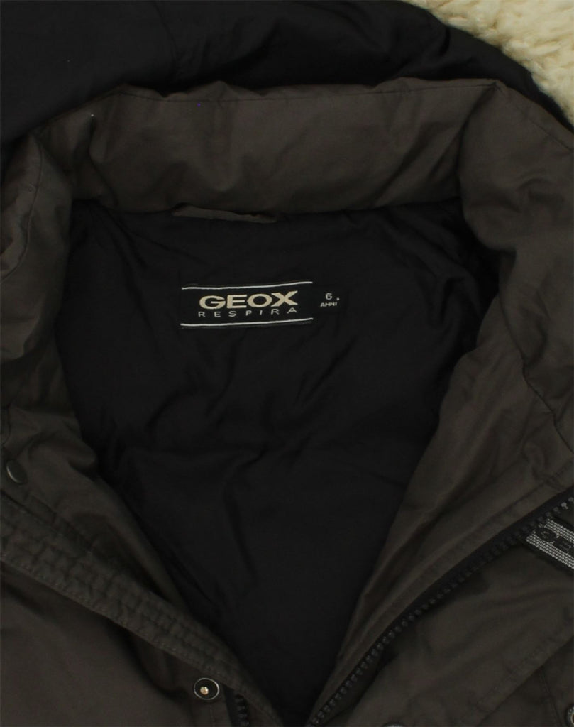 GEOX RESPIRA Boys Hooded Padded Jacket 5-6 Years Black Polyester | Vintage Geox Respira | Thrift | Second-Hand Geox Respira | Used Clothing | Messina Hembry 