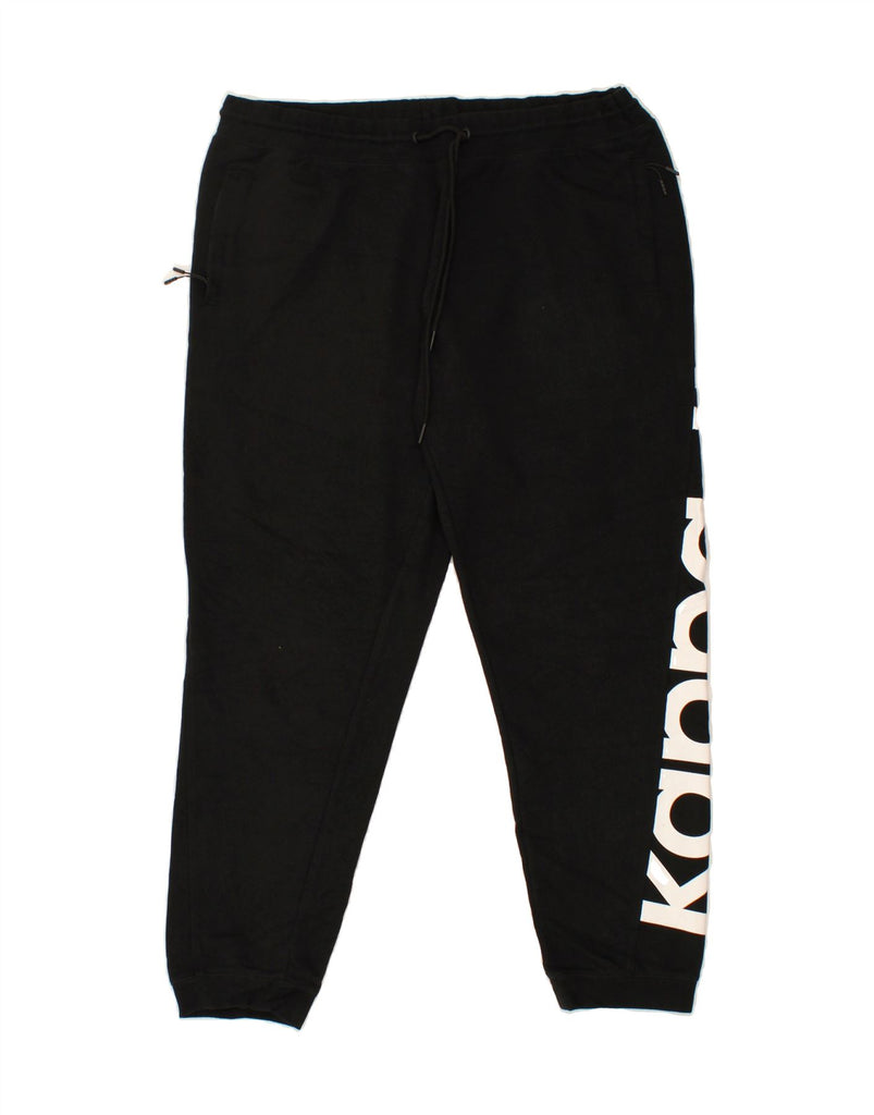 KAPPA Mens Graphic Tracksuit Trousers Joggers XL Black Cotton | Vintage Kappa | Thrift | Second-Hand Kappa | Used Clothing | Messina Hembry 