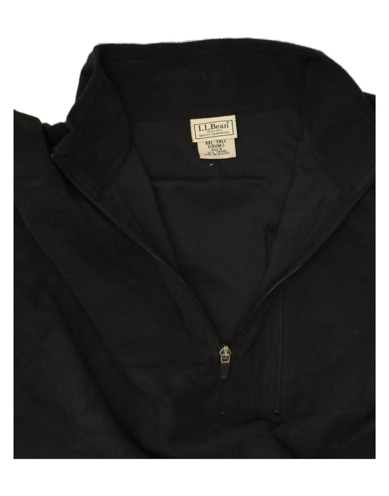 L.L.BEAN Mens Zip Neck Fleece Jumper 2XL Black Polyester | Vintage L.L.Bean | Thrift | Second-Hand L.L.Bean | Used Clothing | Messina Hembry 