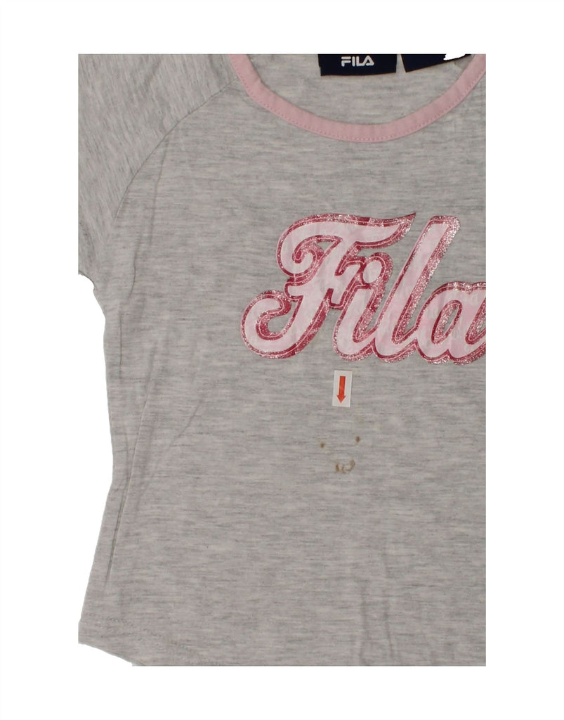 FILA Girls Graphic T-Shirt Top 3-4 Years Grey Cotton | Vintage Fila | Thrift | Second-Hand Fila | Used Clothing | Messina Hembry 