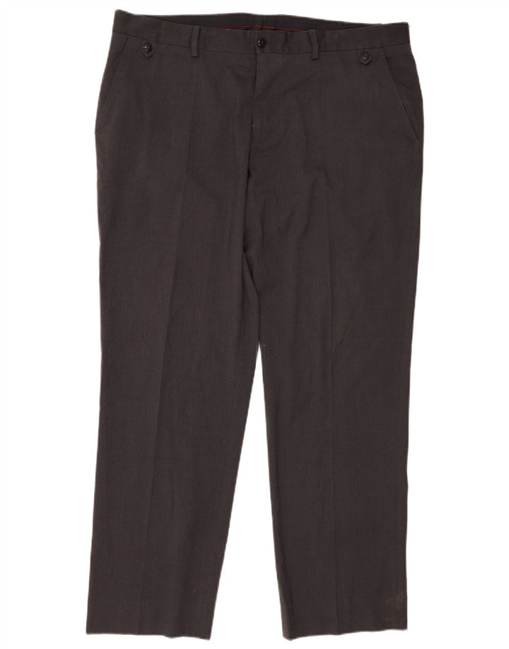 Zara Mens Straight Chino Trousers EU 48 XL W38 L29 Grey Polyester