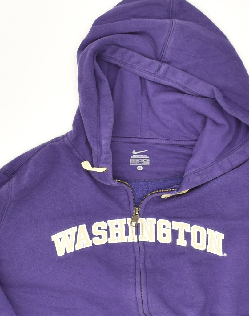 NIKE Womens Washington Graphic Zip Hoodie Sweater UK 18 XL Purple Cotton | Vintage Nike | Thrift | Second-Hand Nike | Used Clothing | Messina Hembry 