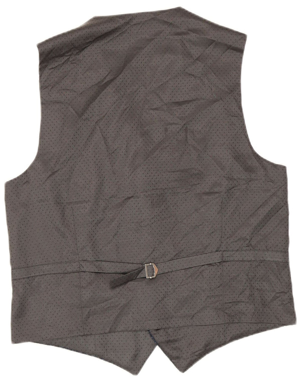 Harris Tweed Mens Waistcoat Small Blue Herringbone New Wool