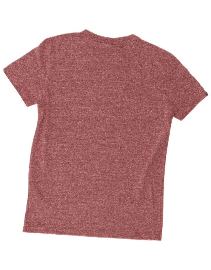 Superdry Mens Graphic T-Shirt Top Small Burgundy Flecked Polyester