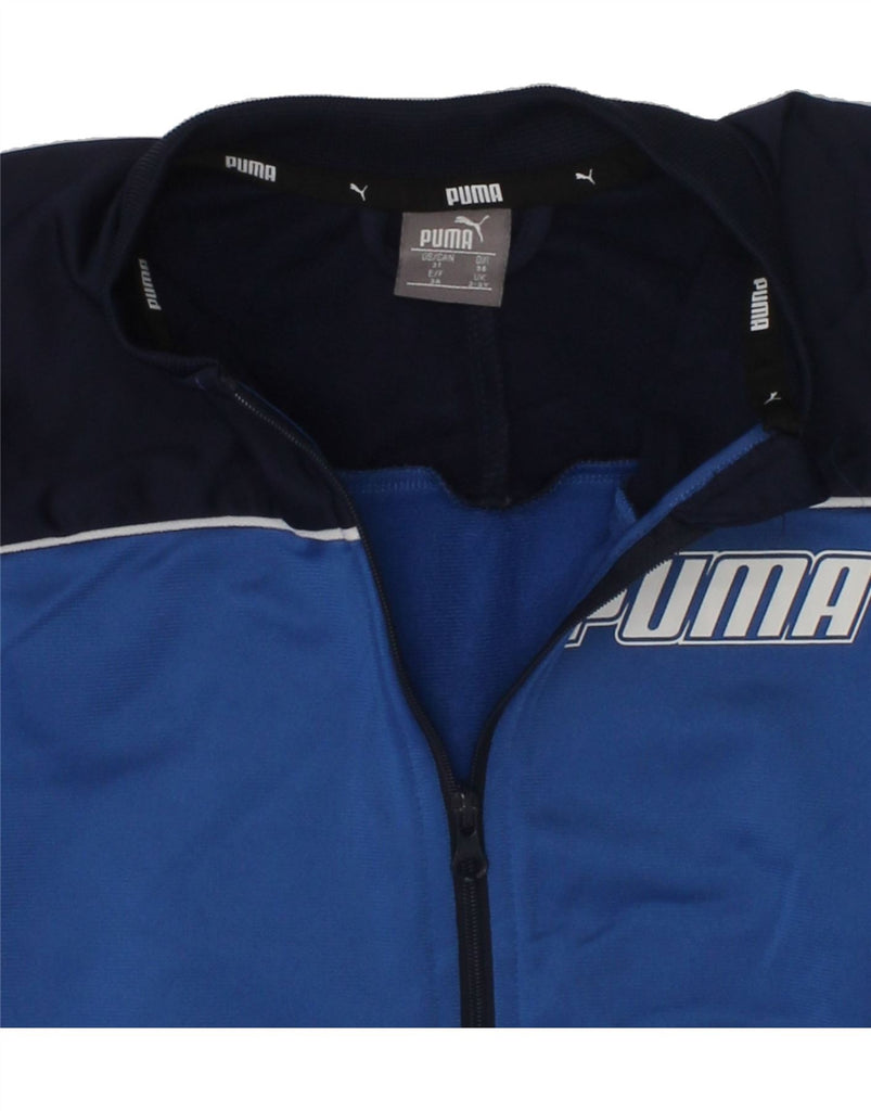 PUMA Boys Graphic Tracksuit Top Jacket 2-3 Years Blue Colourblock | Vintage Puma | Thrift | Second-Hand Puma | Used Clothing | Messina Hembry 