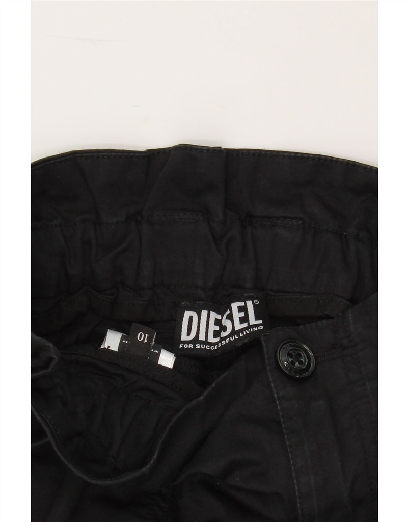 DIESEL Girls High Waist Loose Fit Cargo Trousers 9-10 Years W25 L24 Black Vintage Diesel and Second-Hand Diesel from Messina Hembry 