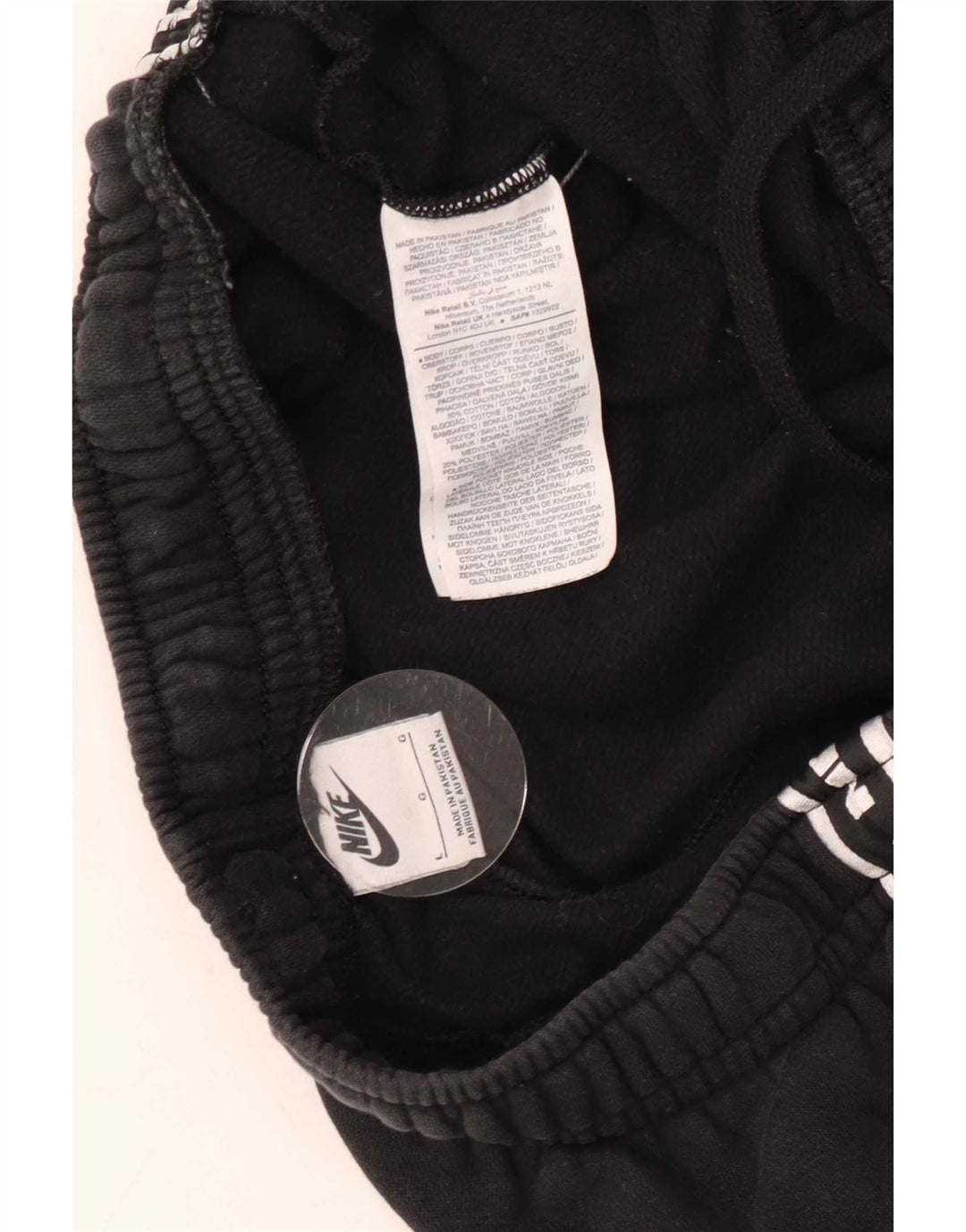 Nike Mens Graphic Tracksuit Trousers Joggers Large Black Cotton