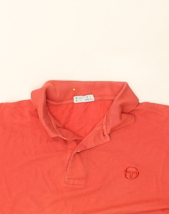 SERGIO TACCHINI Mens Polo Shirt IT 50 Medium Red Cotton | Vintage Sergio Tacchini | Thrift | Second-Hand Sergio Tacchini | Used Clothing | Messina Hembry 