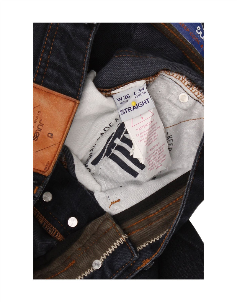 JULES Womens Straight Jeans W26 L30 Navy Blue Cotton Vintage Jules and Second-Hand Jules from Messina Hembry 