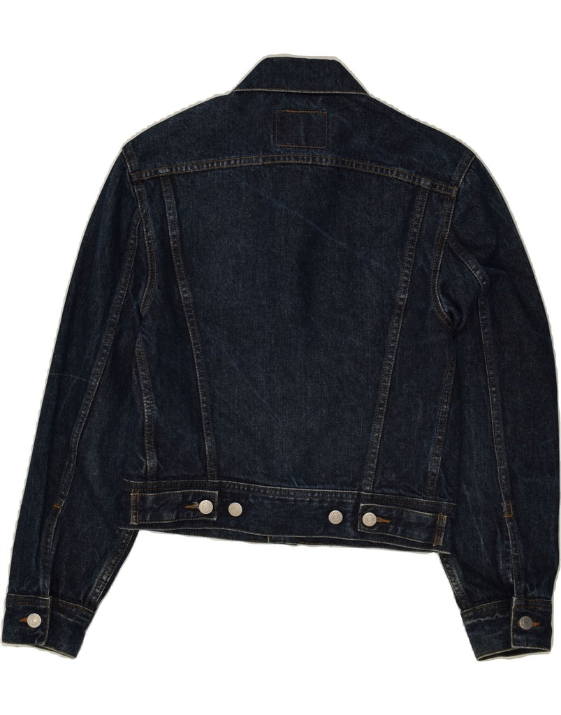 VINTAGE Boys Denim Jacket 10-11 Years Medium Navy Blue Cotton Vintage Vintage and Second-Hand Vintage from Messina Hembry 