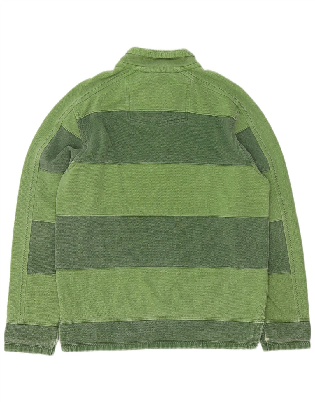 Fat Face Mens Zip Neck Sweatshirt Jumper Small Green Striped Cotton