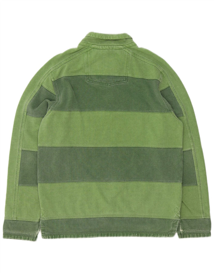 Fat Face Mens Zip Neck Sweatshirt Jumper Small Green Striped Cotton