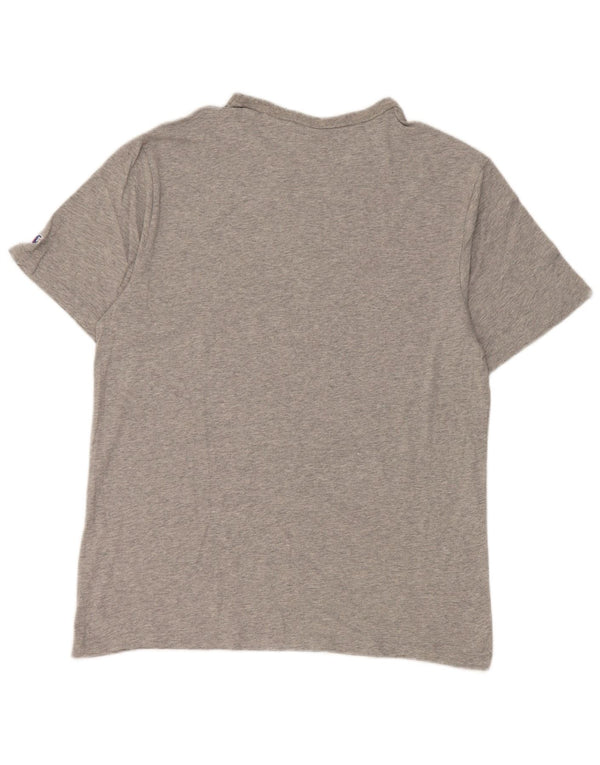 Champion Mens Graphic T-Shirt Top Large Grey Flecked Cotton