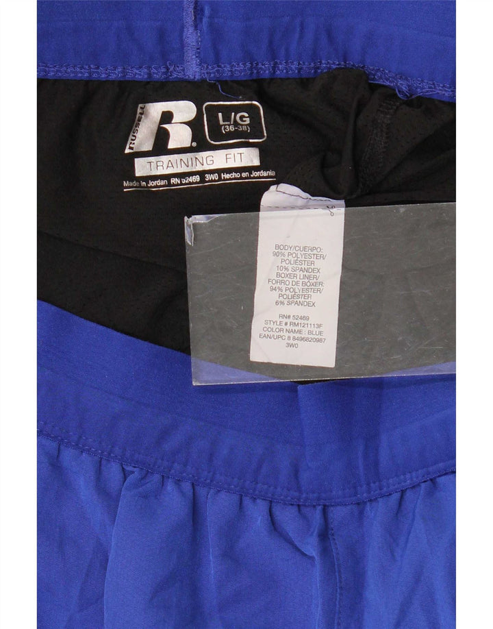 Russell Athletic Mens Dri-Power Sport Shorts Large Blue Polyester
