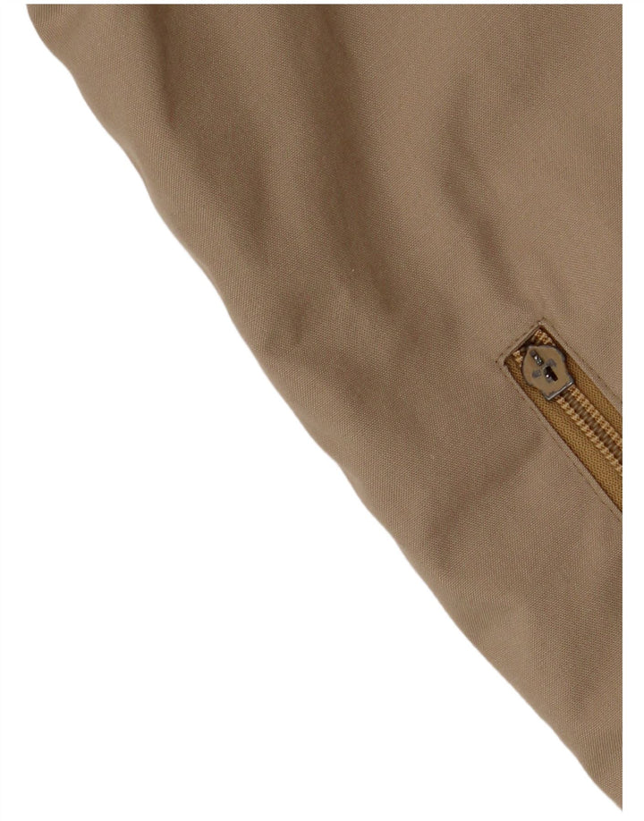 VINTAGE Womens Bomber Jacket UK 14 Large Beige