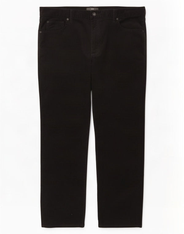Marks & Spencer Mens Straight Corduroy Trousers W40 L29 Black Cotton