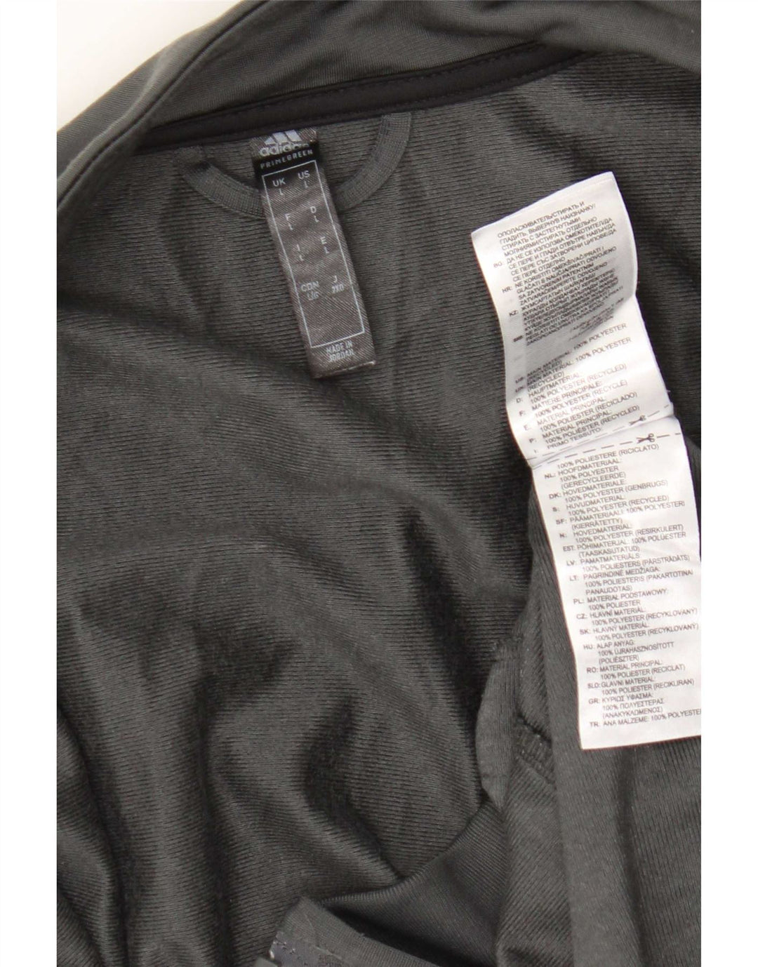 Adidas Mens Primegreen Tracksuit Top Jacket Large Grey Polyester