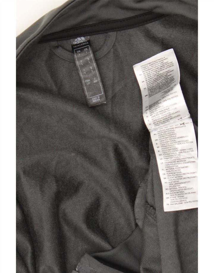 Adidas Mens Primegreen Tracksuit Top Jacket Large Grey Polyester