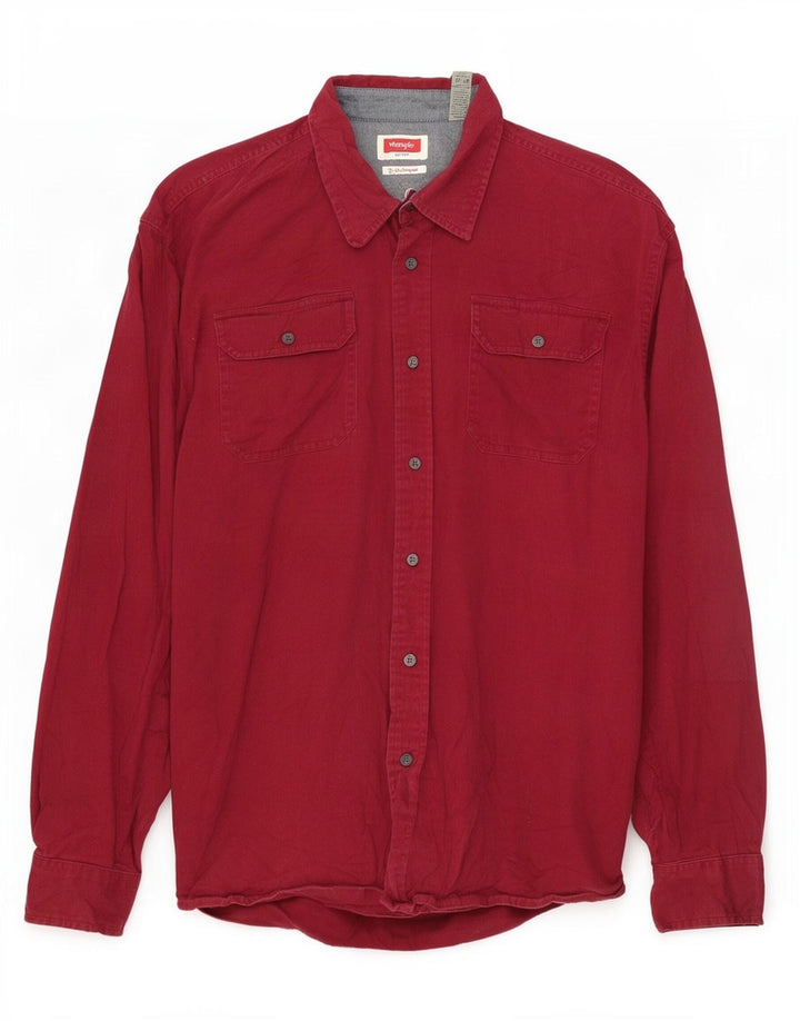 Wrangler Mens Shirt XL Burgundy Cotton