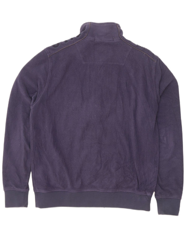 North Sails Mens Graphic Fleece Jacket UK 42 XL Navy Blue Polyester