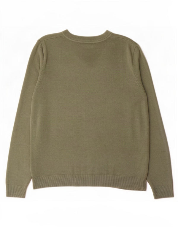 Marks & Spencer Mens V-Neck Jumper Sweater Medium Green Acrylic