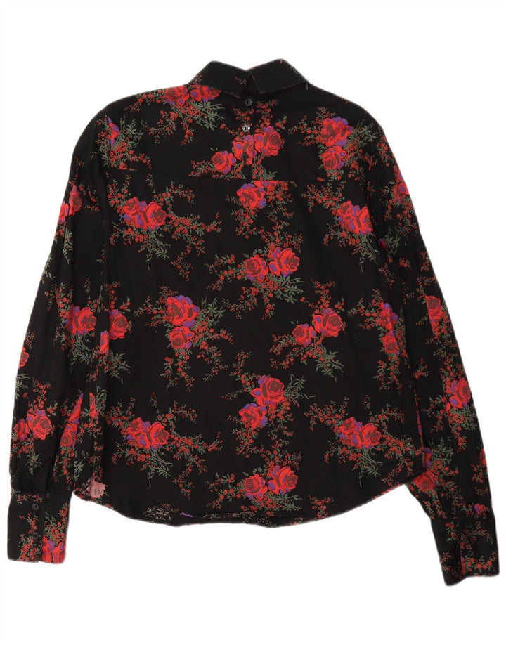 & Other Stories Womens Long Sleeve Blouse Top EU 36 Small Black Floral