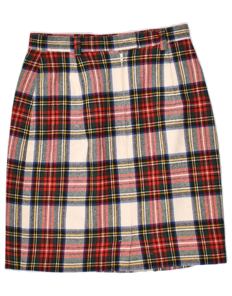 VINTAGE Womens Straight Skirt EU 40 Medium W28 Red Plaid Wool | Vintage Vintage | Thrift | Second-Hand Vintage | Used Clothing | Messina Hembry 