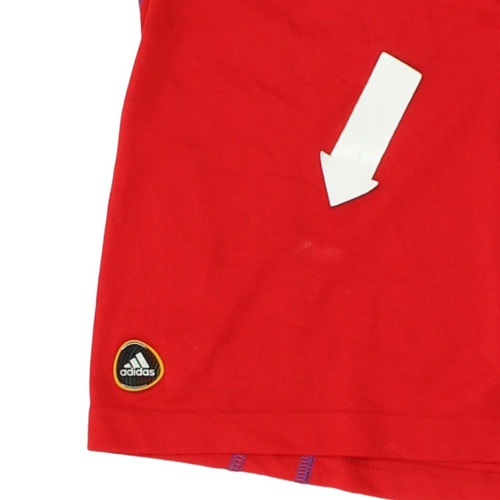Romania 10/12 Mens Red Adidas Away Shirt | Vintage Sports Football Jersey VTG | Vintage Messina Hembry | Thrift | Second-Hand Messina Hembry | Used Clothing | Messina Hembry 