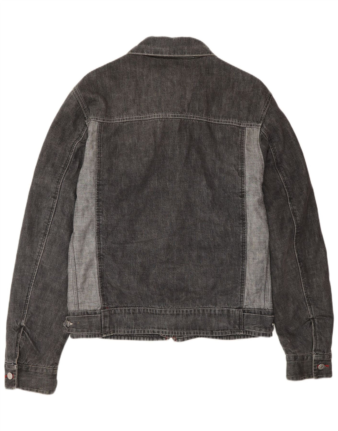 Energie Mens Denim Jacket UK 40 Large Grey Colourblock Cotton