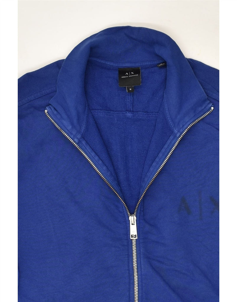 ARMANI EXCHANGE Mens Graphic Tracksuit Top Jacket Medium Blue Cotton | Vintage Armani Exchange | Thrift | Second-Hand Armani Exchange | Used Clothing | Messina Hembry 