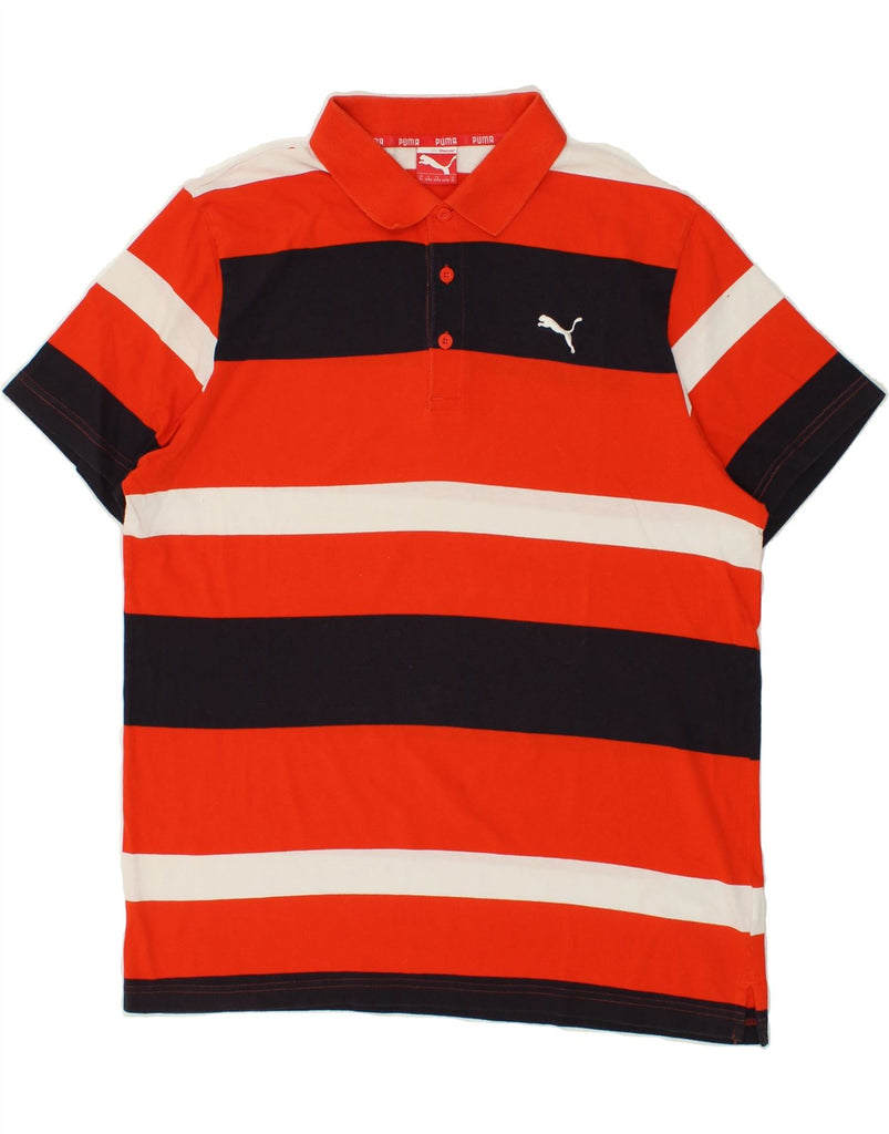 PUMA Mens Polo Shirt XL Red Striped Cotton | Vintage Puma | Thrift | Second-Hand Puma | Used Clothing | Messina Hembry 