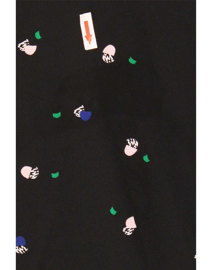 Marks & Spencer Womens Abstract Pattern A-Line Dress UK 10 Small Black