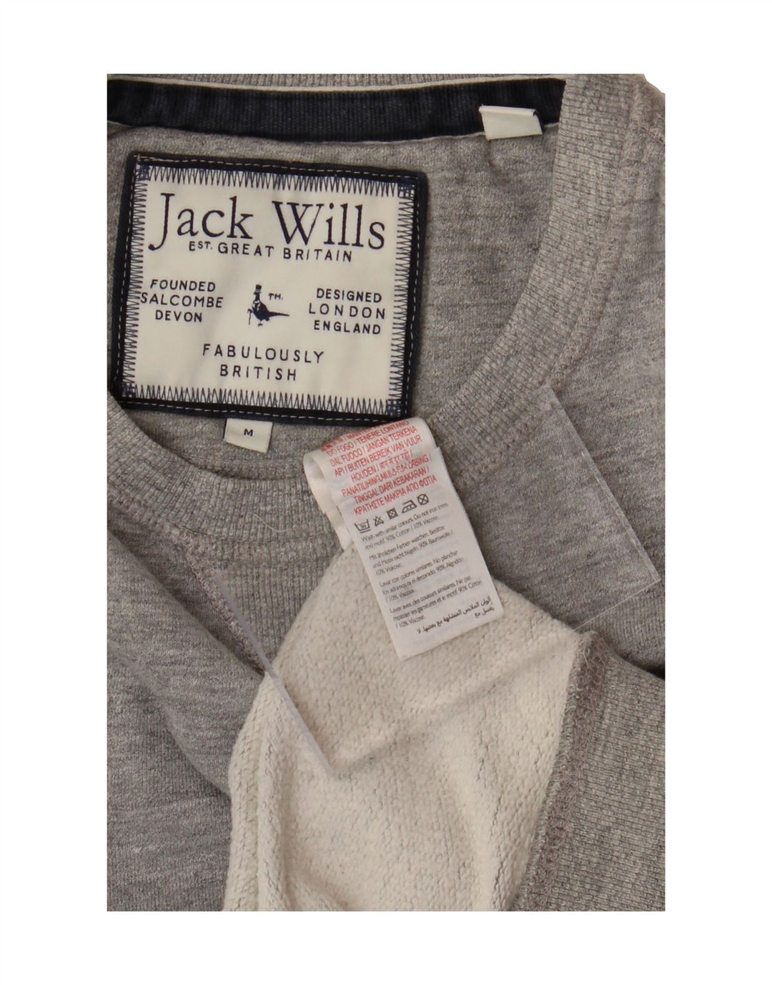JACK WILLS Mens Sweatshirt Jumper Medium Grey Cotton Vintage Jack Wills and Second-Hand Jack Wills from Messina Hembry 