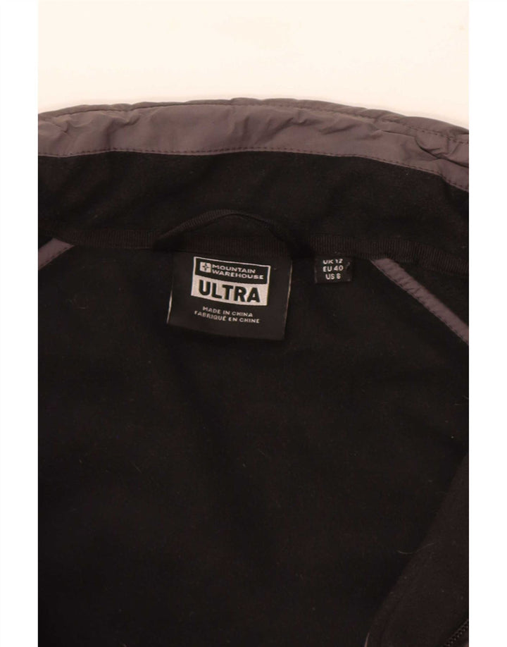 Mountain Warehouse Womens Fleece Jacket UK 12 Medium Black Colourblock