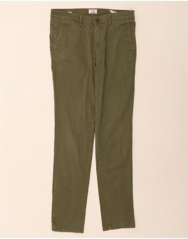 JACK & JONES Mens Slim Chino Trousers W30 L32 Green Cotton Vintage Jack & Jones and Second-Hand Jack & Jones from Messina Hembry 