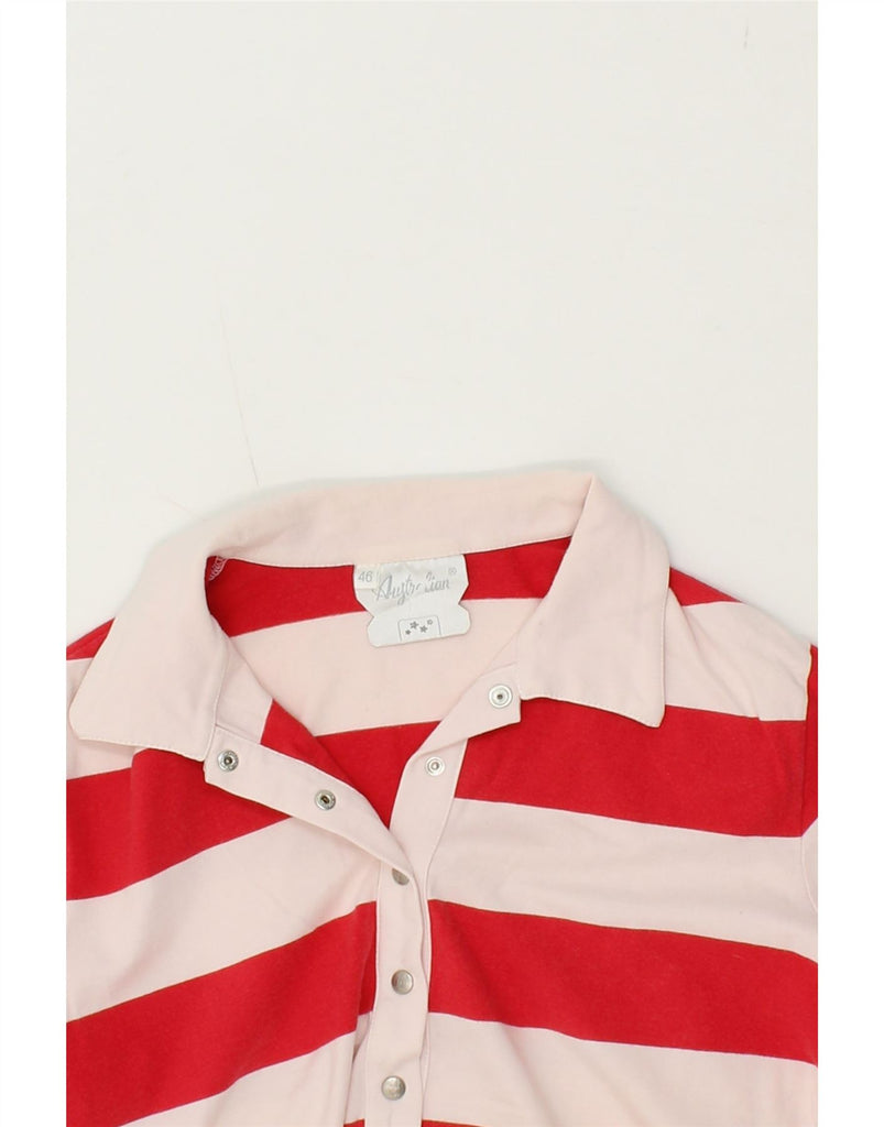 AUSTRALIAN L'ALPINA Womens Polo Shirt IT 46 Large Red Striped Cotton Vintage AUSTRALIAN L'ALPINA and Second-Hand AUSTRALIAN L'ALPINA from Messina Hembry 