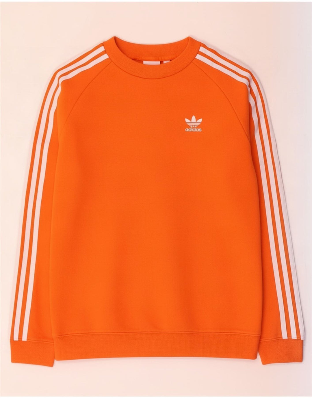 Adidas Womens Sweatshirt Jumper UK 14 Medium Orange Cotton