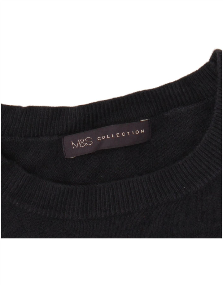 Marks & Spencer Womens Crew Neck Jumper Sweater UK 14 Medium Navy Blue
